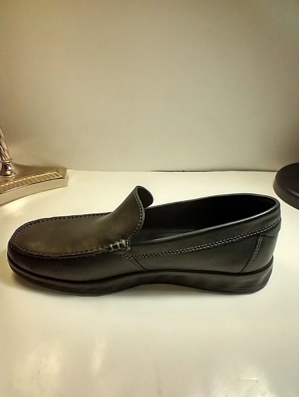 Ecco S Lite Moc Classic Slip On Black Leather Loafers Shoes Men's sz 8(42).